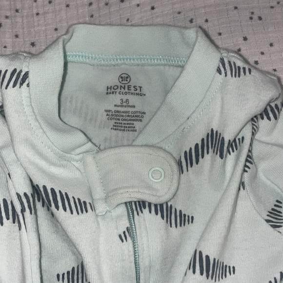 4 Piece Set Honest Baby Prints Sleep Play Onesie Footsie 3-6 month Long Sleeve - Picture 5 of 7